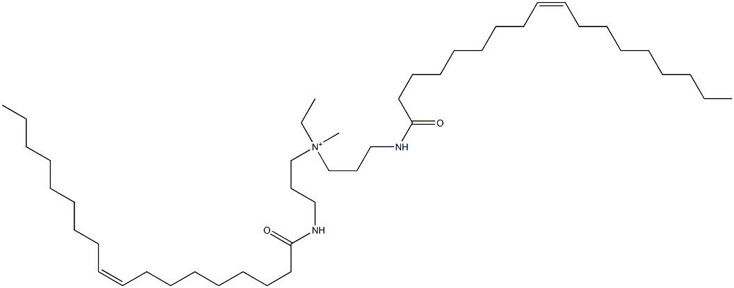 N-Ethyl-N-methyl-3-[[(Z)-1-oxo-9-octadecenyl]amino]-N-[3-[[(Z)-1-oxo-9-octadecenyl]amino]propyl]-1-propanaminium Struktur