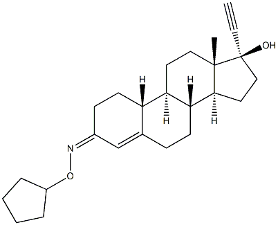 (17S)-3-[(Cyclopentyloxy)imino]-17-ethynylestr-4-en-17-ol Struktur