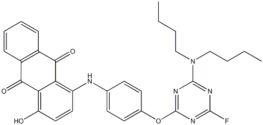 1-[4-[4-(Dibutylamino)-6-fluoro-1,3,5-triazin-2-yloxy]anilino]-4-hydroxy-9,10-anthraquinone Struktur