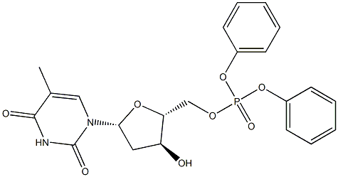 Thymidine 5'-(phosphoric acid diphenyl) ester Structure