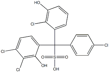 (4-Chlorophenyl)(2-chloro-3-hydroxyphenyl)(3,4-dichloro-2-hydroxyphenyl)methanesulfonic acid Struktur