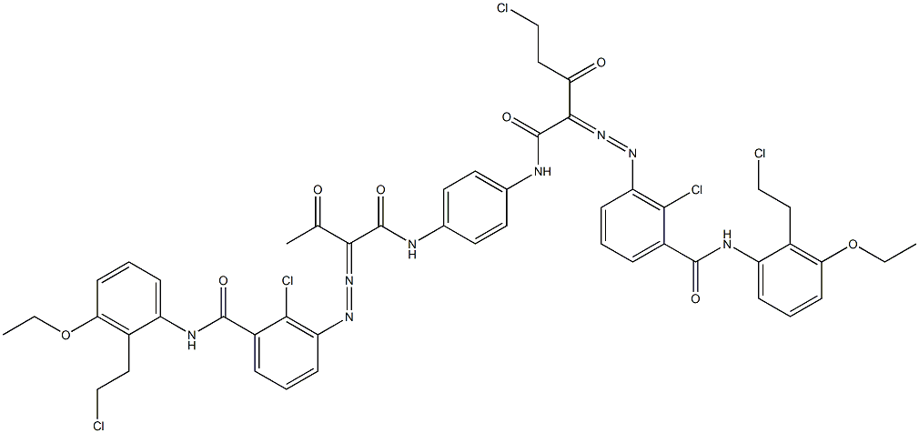 3,3'-[2-(Chloromethyl)-1,4-phenylenebis[iminocarbonyl(acetylmethylene)azo]]bis[N-[2-(2-chloroethyl)-3-ethoxyphenyl]-2-chlorobenzamide] Struktur