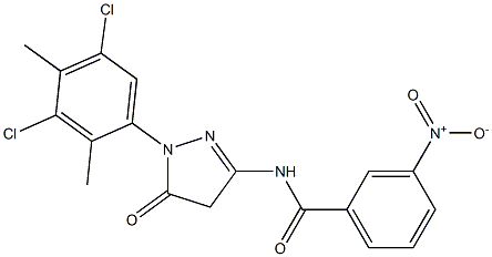 1-(3,5-Dichloro-2,4-dimethylphenyl)-3-(3-nitrobenzoylamino)-5(4H)-pyrazolone Struktur