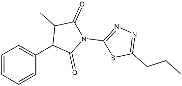 1-(5-Propyl-1,3,4-thiadiazol-2-yl)-4-methyl-3-phenylpyrrolidine-2,5-dione Struktur