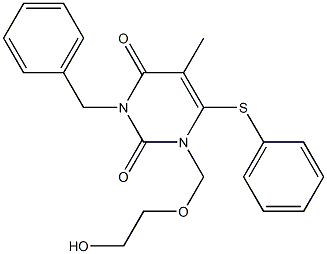 1-[(2-Hydroxyethoxy)methyl]-3-benzyl-5-methyl-6-phenylthiopyrimidine-2,4(1H,3H)-dione Struktur