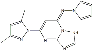 5-(3,5-Dimethyl-1H-pyrazol-1-yl)-7-pyrrolizino[1,2,4]triazolo[1,5-a]pyrimidine Struktur