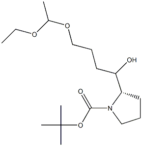 (2S)-2-[4-(1-Ethoxyethoxy)-1-hydroxybutyl]pyrrolidine-1-carboxylic acid tert-butyl ester Struktur