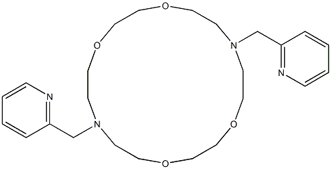 7,16-Bis[(2-pyridyl)methyl]-7,16-diaza-1,4,10,13-tetraoxacyclooctadecane Struktur