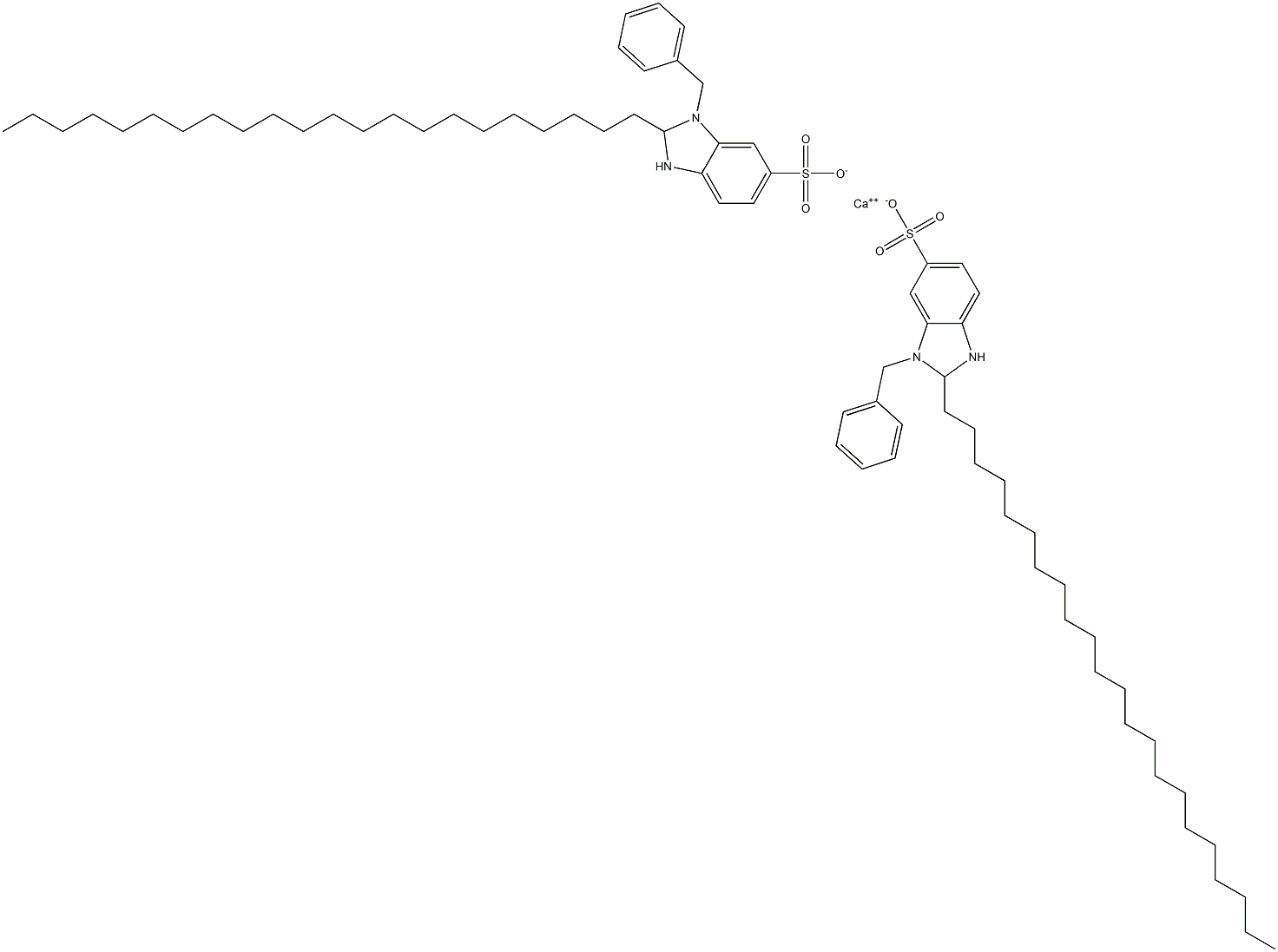 Bis(1-benzyl-2,3-dihydro-2-docosyl-1H-benzimidazole-6-sulfonic acid)calcium salt Struktur