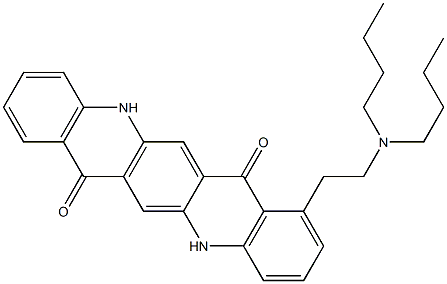 1-[2-(Dibutylamino)ethyl]-5,12-dihydroquino[2,3-b]acridine-7,14-dione Struktur