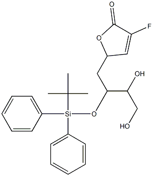 3-Fluoro-5-[3,4-dihydroxy-2-(tert-butyldiphenylsilyloxy)butyl]furan-2(5H)-one Struktur