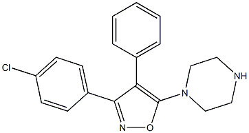 5-(Piperazin-1-yl)-4-phenyl-3-(4-chlorophenyl)isoxazole Struktur