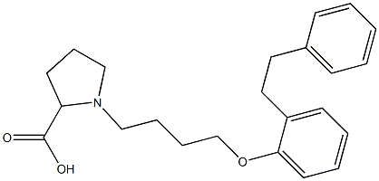 1-[4-[2-(2-Phenylethyl)phenoxy]butyl]pyrrolidine-2-carboxylic acid Struktur