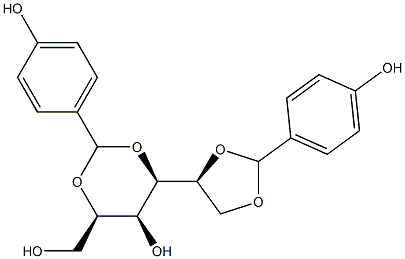 2-O,4-O:5-O,6-O-Bis(4-hydroxybenzylidene)-L-glucitol Struktur