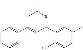 2-[(2E)-1-Isopropylthio-3-phenyl-2-propenyl]-4-methylphenol Struktur