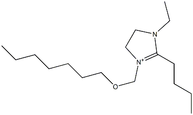 1-Ethyl-2-butyl-3-[(heptyloxy)methyl]-4,5-dihydro-1H-imidazol-3-ium Struktur