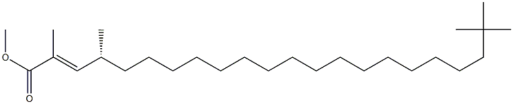 [R,E,(-)]-2,4,21,21-Tetramethyl-2-docosenoic acid methyl ester Struktur