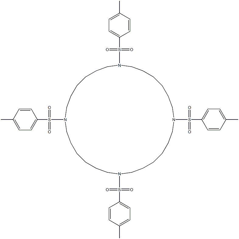 1,8,15,22-Tetrakis(4-methylphenylsulfonyl)-1,8,15,22-tetraazacyclooctacosane Struktur