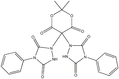 1,1'-(2,2-Dimethyl-4,6-dioxo-1,3-dioxane-5,5-diyl)bis(4-phenyl-1,2,4-triazolidine-3,5-dione) Struktur