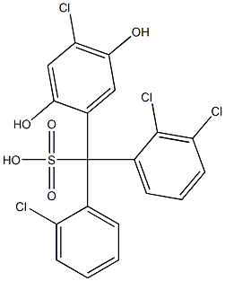 (2-Chlorophenyl)(2,3-dichlorophenyl)(4-chloro-2,5-dihydroxyphenyl)methanesulfonic acid Struktur