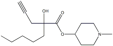 2-Hydroxy-2-(2-propynyl)heptanoic acid 1-methyl-4-piperidyl ester Struktur