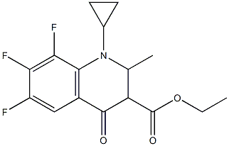 1-Cyclopropyl-6,7,8-trifluoro-1,2,3,4-tetrahydro-2-methyl-4-oxoquinoline-3-carboxylic acid ethyl ester Struktur