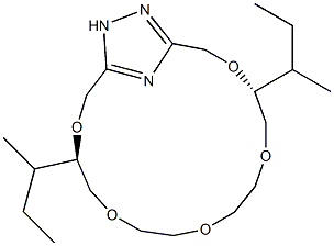 (4R,14R)-4,14-Bis(1-methylpropyl)-3,6,9,12,15-pentaoxa-18,19,20-triazabicyclo[15.2.1]icosa-1(20),17-diene Struktur