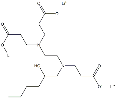 4-(2-Hydroxyhexyl)-7-(2-lithiooxycarbonylethyl)-4,7-diazadecanedioic acid dilithium salt Struktur