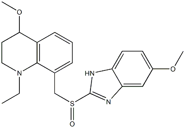 1-Ethyl-1,2,3,4-tetrahydro-4-methoxy-8-(5-methoxy-1H-benzimidazol-2-ylsulfinylmethyl)quinoline Struktur