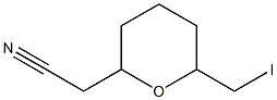 6-(Iodomethyl)-3,4,5,6-tetrahydro-2H-pyran-2-acetonitrile Struktur