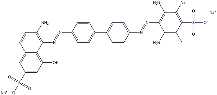 6-Amino-5-[[4'-[(2,6-diamino-3-methyl-5-sodiosulfophenyl)azo]-1,1'-biphenyl-4-yl]azo]-4-hydroxynaphthalene-2-sulfonic acid sodium salt Struktur