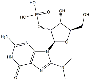 8-Dimethylaminoguanosine 2'-phosphoric acid Struktur