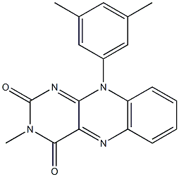 3-Methyl-10-[3,5-dimethylphenyl]pyrimido[4,5-b]quinoxaline-2,4(3H,10H)-dione Struktur