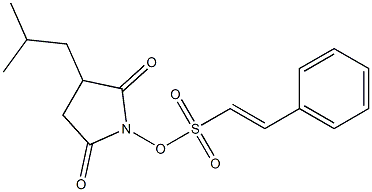 (E)-2-Phenylethenesulfonic acid 2,5-dioxo-3-isobutyl-1-pyrrolidinyl ester Struktur