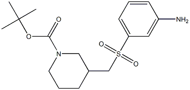 3-(3-Amino-benzenesulfonylmethyl)-piperidine-1-carboxylic acid tert-butyl ester Struktur