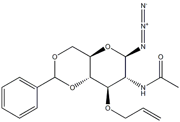 2-AcetaMido-3-O-allyl-4,6-O-benzylidene-2-deoxy-beta-D-glucopyranosyl Azide Struktur