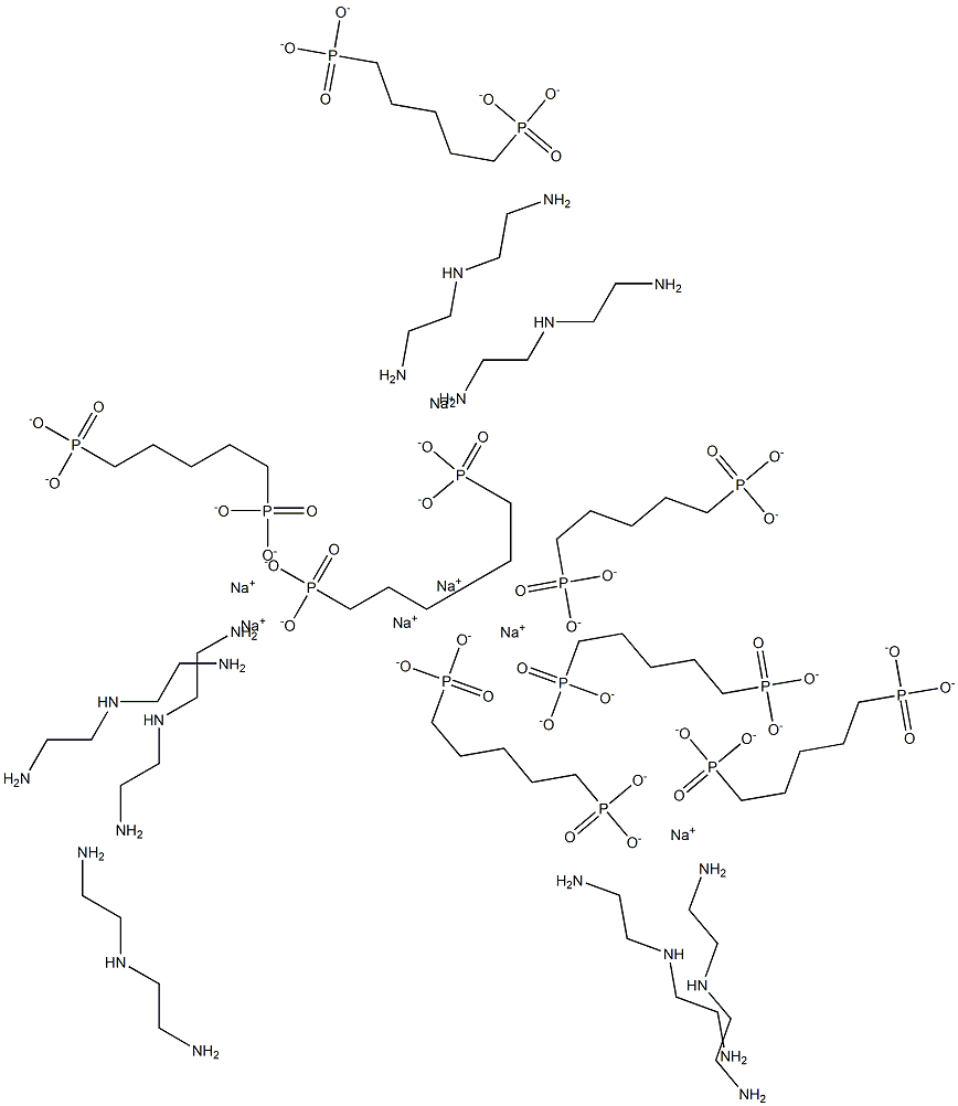 Diethylene triamine penta methylene phosphonic acid hepta sodium Struktur