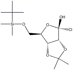 5-O-tert-Butyldimethylsilyl-1-chloro-2,3-O-isopropylidene-b-D-ribofuranose Struktur