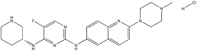 (R)-5-fluoro-N2-(2-(4-methylpiperazin-1-yl)quinolin-6-yl)-N4-(piperidin-3-yl)pyrimidine-2,4-diamine hydrochloride Struktur