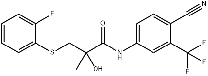 N-[4-Cyano-3-(trifluoromethyl)phenyl]-3-[(2-fluorophenyl)thio]-2-hydroxy-2-methylpropanamide Struktur