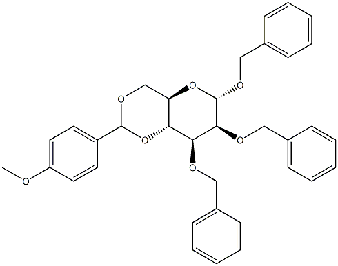 1,2,3-Tri-O-benzyl-4,6-O-(4-methoxybenzylidene)-a-D-mannopyranoside Struktur