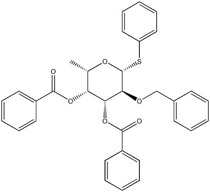 Phenyl 3,4-di-O-benzoyl-2-O-benzyl-b-L thiofucopyranoside Struktur