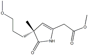 1,3-Dihydropyrrol-2-one, 5-(methoxycarbonylmethyl)-3-[2-(methoxycarbon yl)ethyl]-3-methyl-, (3R)- Struktur