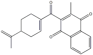 1,4-Naphthoquinone, 3-methyl-2-[(4-isopropenyl-1-cyclohexenyl)formyl]- Struktur