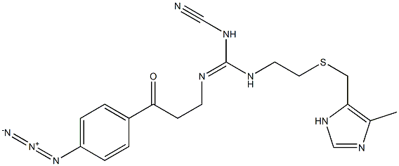 1-cyano-2-(4-azidobenzoylethyl)-3-(2-(((5-methyl-4-imidazolyl)methyl)thio)ethyl)guanidine Struktur