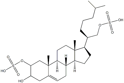 2,3,21-trihydroxycholesta-5-ene 2,21-disulfate Struktur