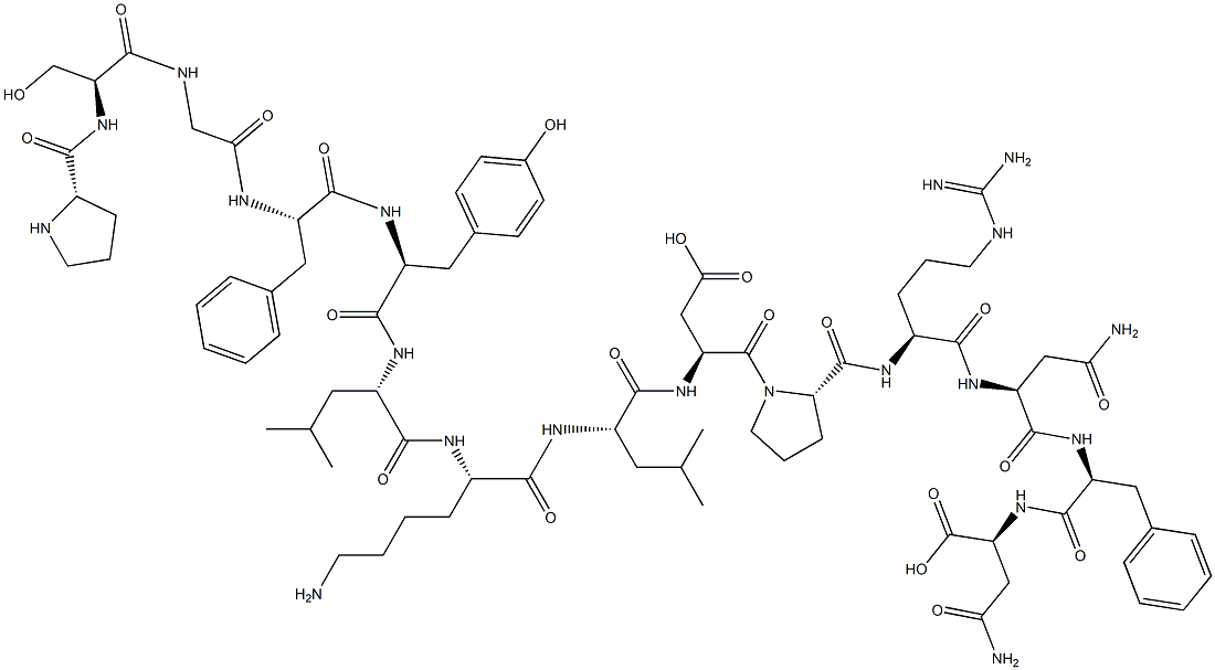 prolyl-seryl-glycyl-phenylalanyl-tyrosyl-leucyl-lysyl-leucyl-aspartyl-prolyl-arginyl-asparaginyl-phenylalanyl-asparagine Struktur