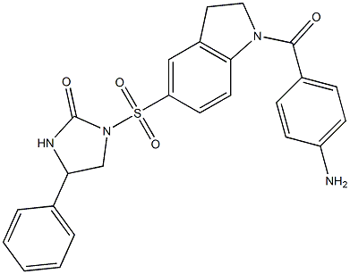 1-(1-(4-aminobenzoyl)indoline-5-sulfonyl)-4-phenyl-4,5-dihydroimidazol-2-one Struktur