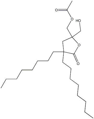 5-(acetoxymethyl)-5--(hydroxymethyl)-3,3-dioctyltetrahydro-2-furanone Struktur