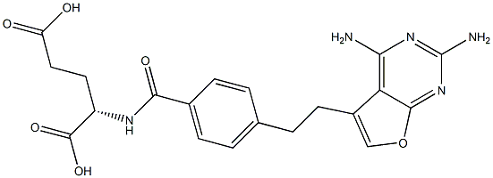 N-(4-(2-(2,4-diaminofuro(2,3-d)pyrimidin-5-yl)ethyl)benzoyl)glutamic acid Struktur